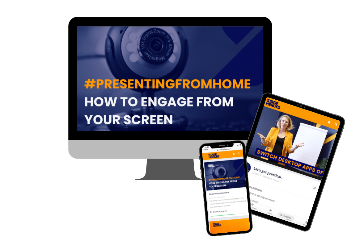 Stage Heroes presenting from home online training